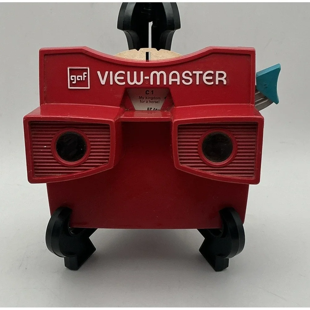 Vtg GAF ViewMaster Model G Red 3D Stereoscope Viewer USA w/Pink Panther Red Tint